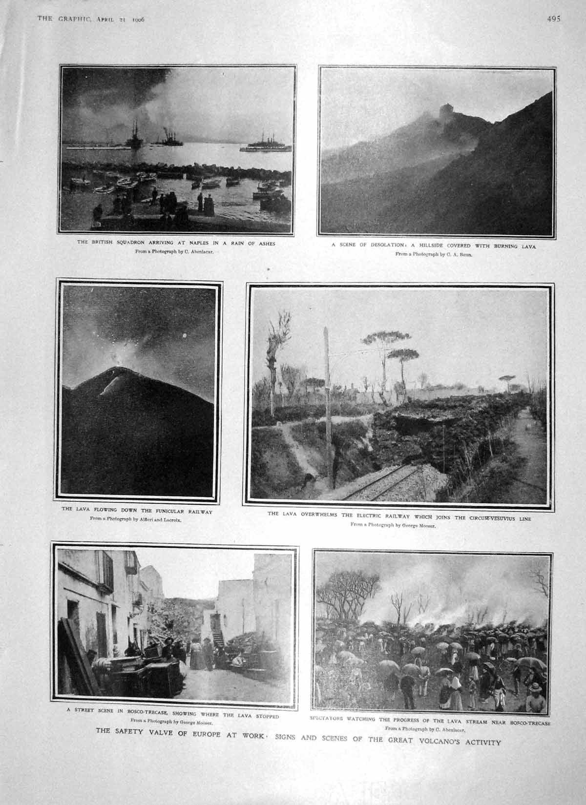 Old Antique Print 1906 Vesuvius Volcano Naples Africa Maseru Horse Sport 20th