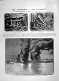 Old Antique Print 1906 Earthquake San Francisco Bay Oakland Chapel Fire 20th