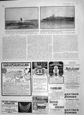 Original Old Antique Print 1906 Submarine Portsmouth Harbour Rudge-Whitworth