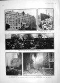 Original Old Antique Print 1906 San Francisco Earthquake Gen Gate Park Fire
