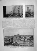 Original Old Antique Print 1906 Earthquake San Francisco Chinatown Dewey Hotel