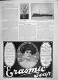 Original Old Antique Print 1906 Admiralty Yacht Enchantress Automobile Badge