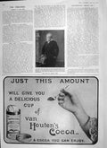 Original Old Antique Print 1906 Portrait Henrik Ibsen Van Houten Cocoa Holland