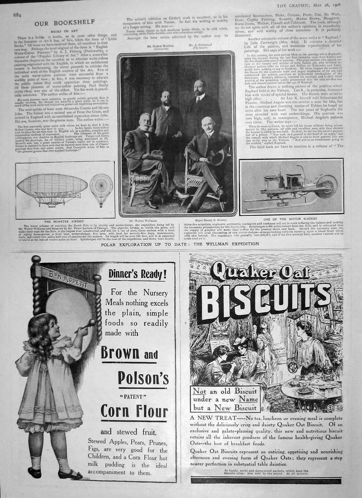 Original Old Antique Print 1906 Wellman Hersey Quaker Allenbury Kodak Swan Pen