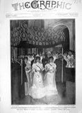 Old Antique Print 1906 Royal Wedding Madrid Bride Procession Altar Queen 20th
