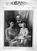 Original Old Antique Print 1906 Coronation Norway King Haakon Queen Maud Olaf