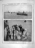 Old Antique Print 1906 Torpedo Boats Thames Greenwich Observatory Transit 20th