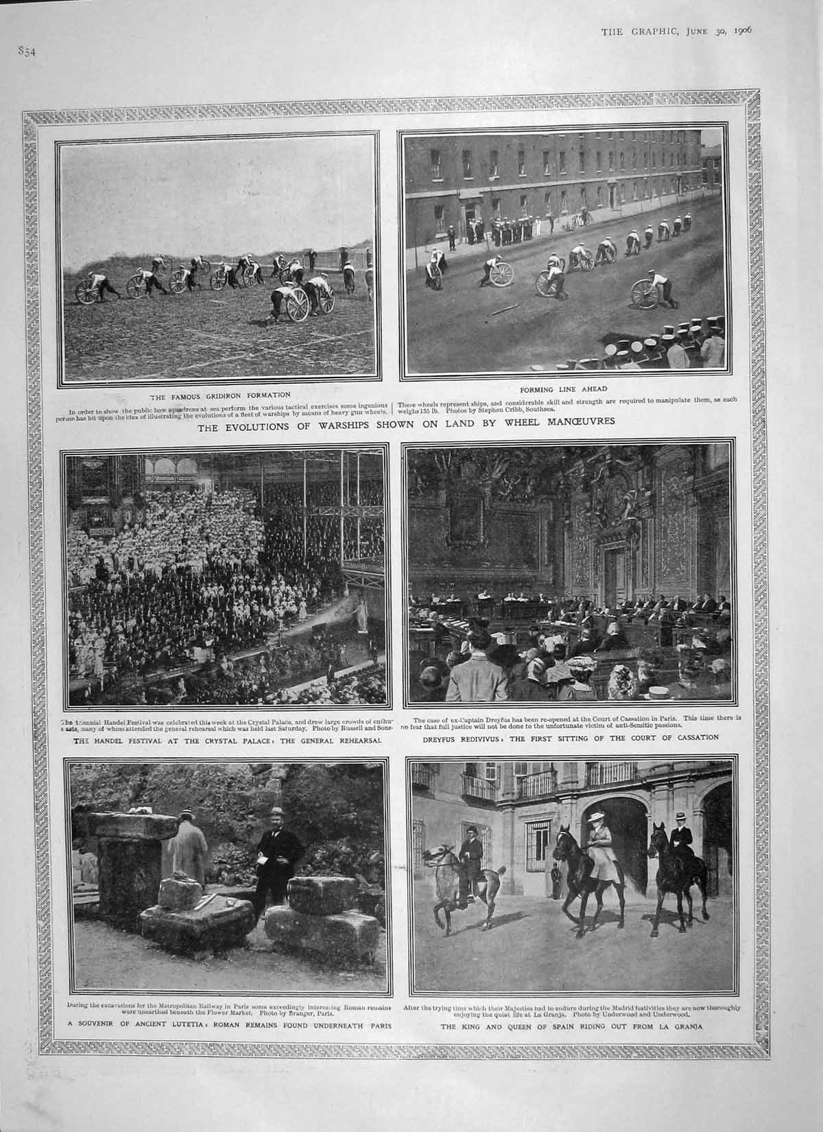 Original Old Antique Print 1906 Handel Crystla Palace War Lutetia Roman Alfonso
