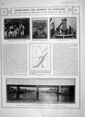 Original Old Antique Print 1906 Railway Bridge Newcastle Redheugh Wellman Pole