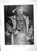 Original Old Antique Print 1906 Portrait King Henry Viii Holbein Windsor Castle