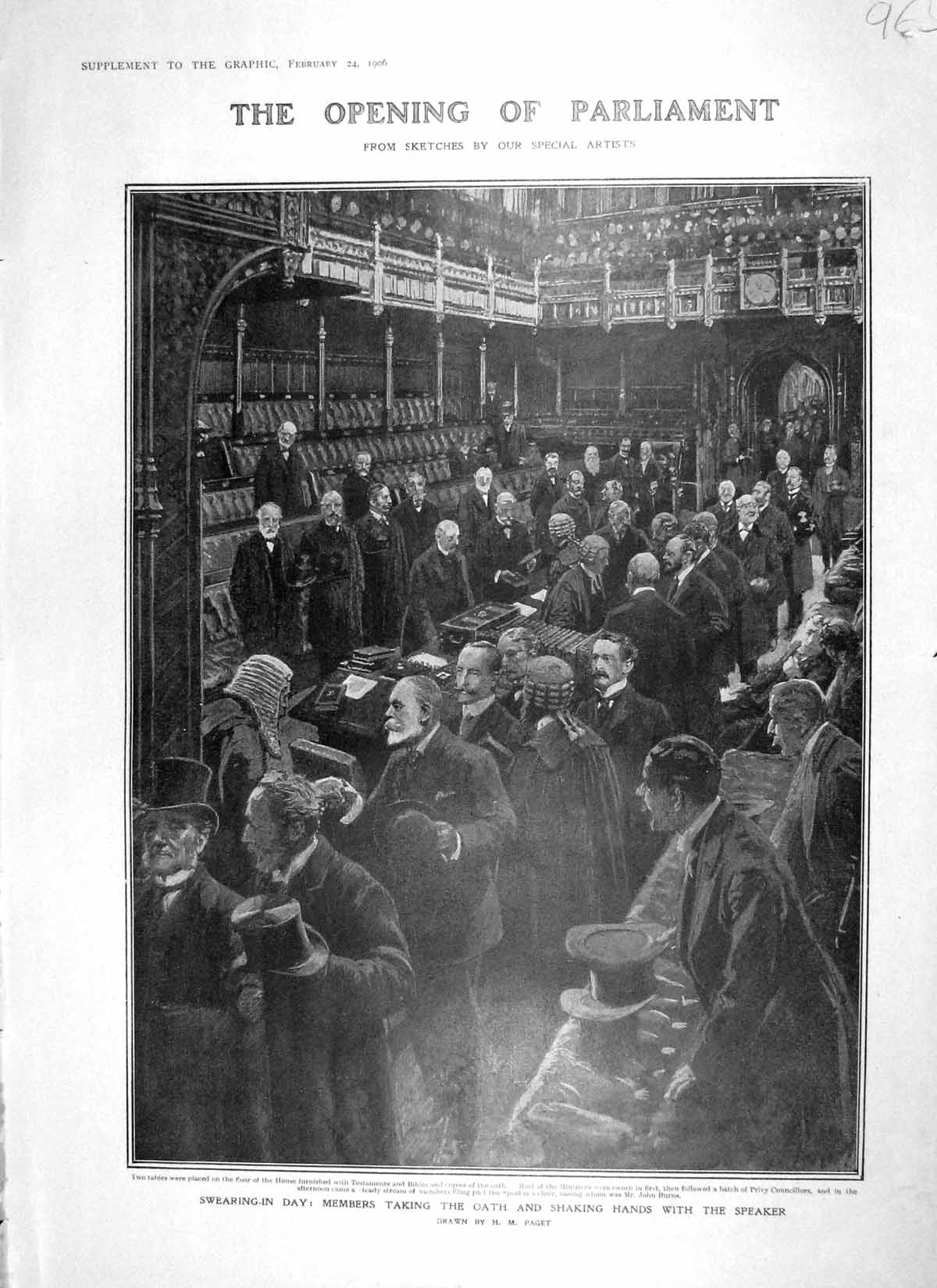 Old Antique Print 1906 Parliament Privy Councillors King House Lords Seal 20th