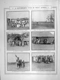 Original Old Antique Print 1906 Africa Waltherston Gambaga Mkoranza Henley Golf