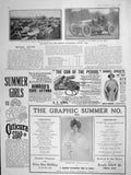 Original Old Antique Print 1906 Tourists Motor Cars French Grand Prix Cuticura