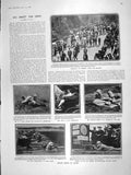 Old Antique Print 1906 Harrow Bisley Shooting Sykes Hamburg Church Fire 20th