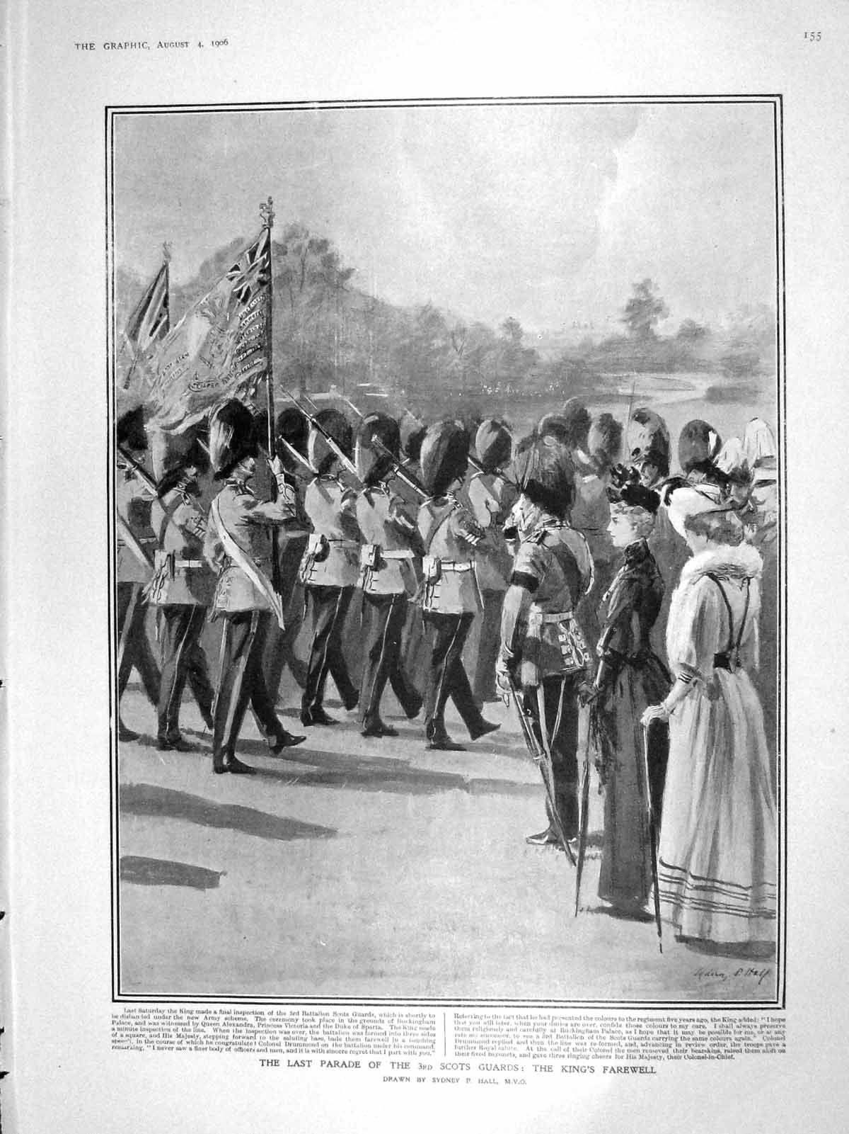 Old Antique Print 1906 Scots Guards King Victoria Rand Pharaohs Dareheib 20th