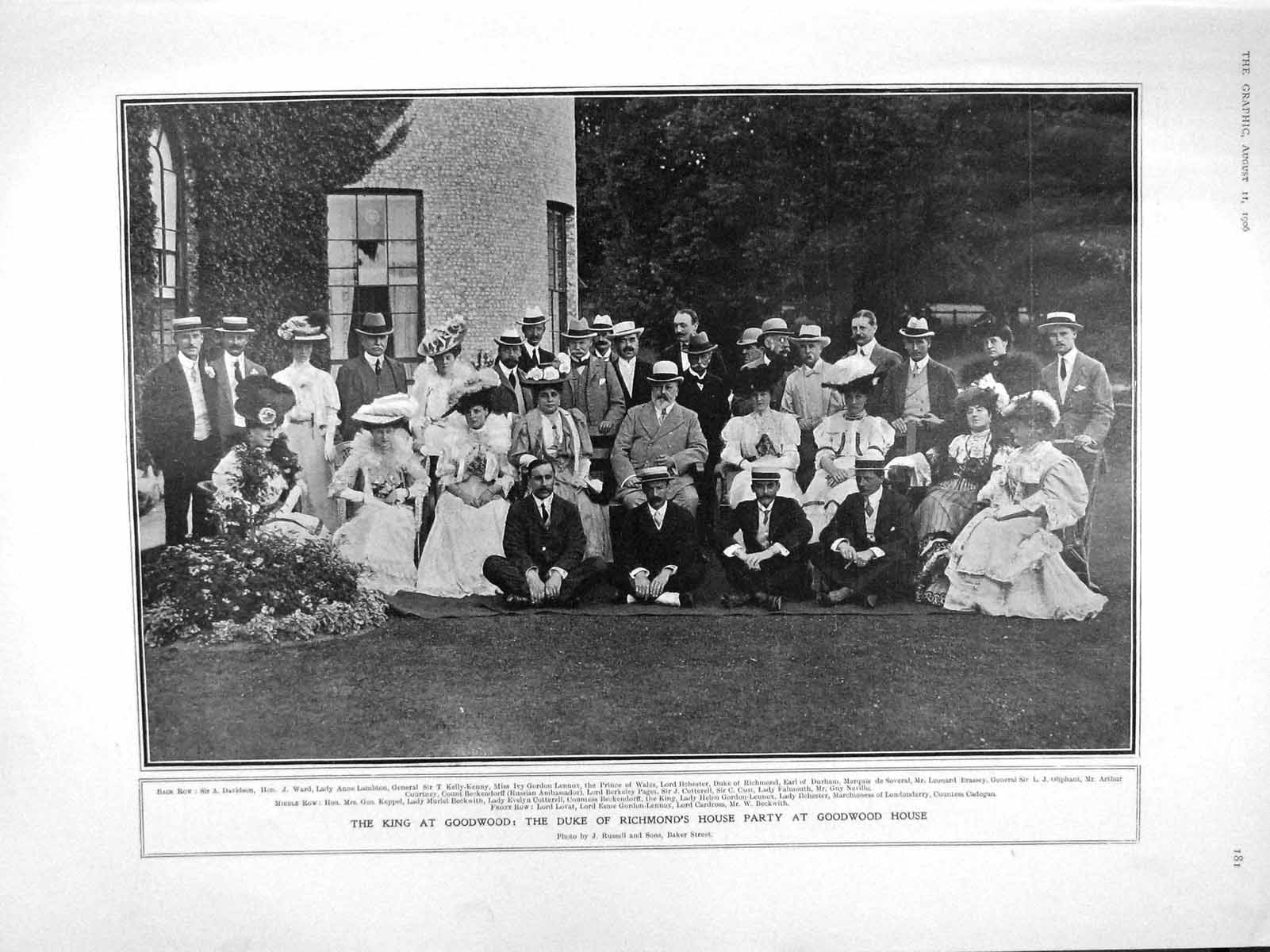 Old Antique Print 1906 King Goodwood Duke Richmond Cricket Indian Chiefs 20th