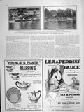 Old Antique Print 1906 Thames Festival Hampton Court Ditton Regatta Boats 20th