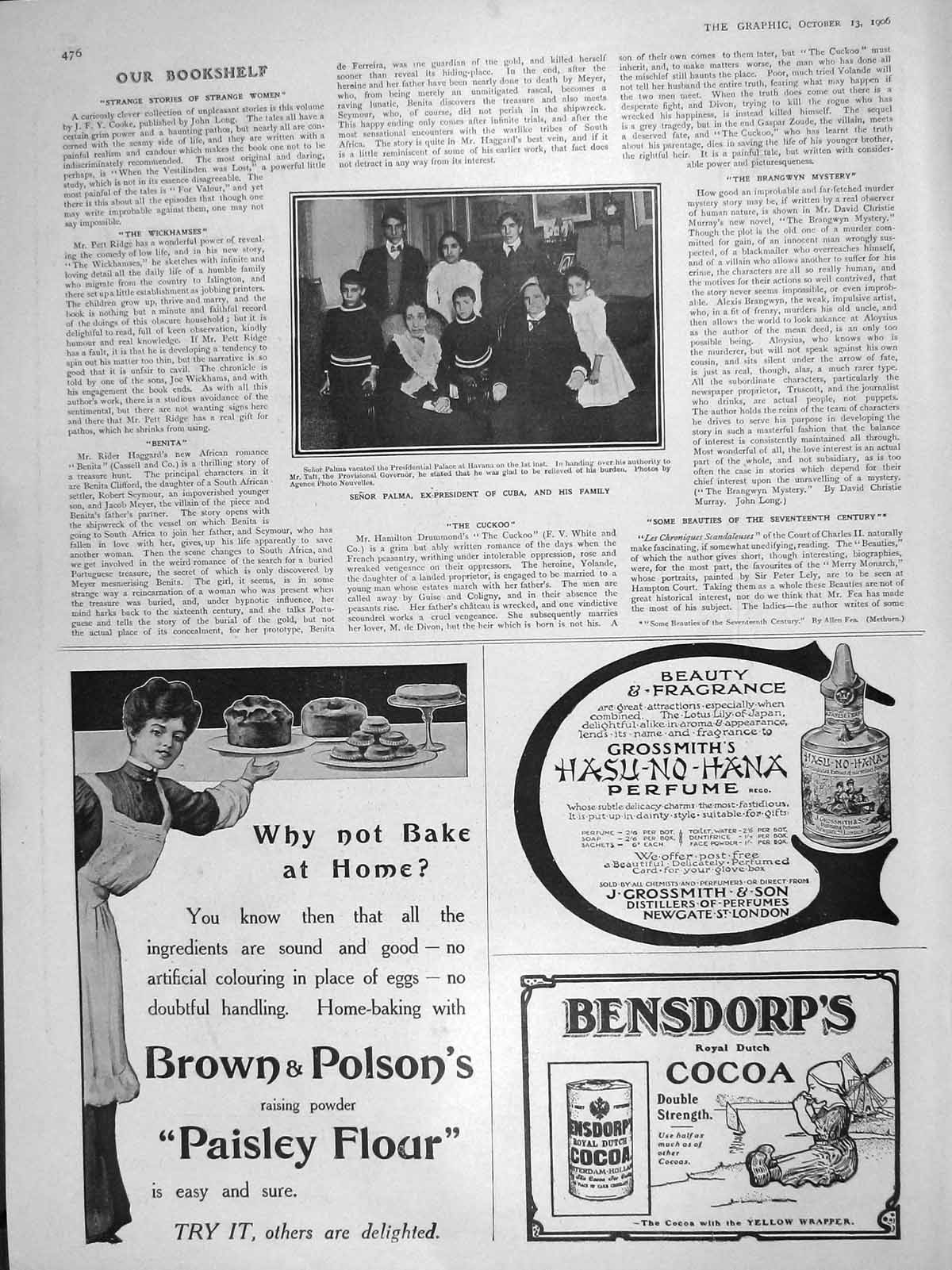 Old Antique Print 1906 Senor Palma Cuba Palace Havana Brown Polson Cocoa 20th