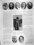 Original Old Antique Print 1906 English Romwe Parker Picquart Davis Kerr Hearst