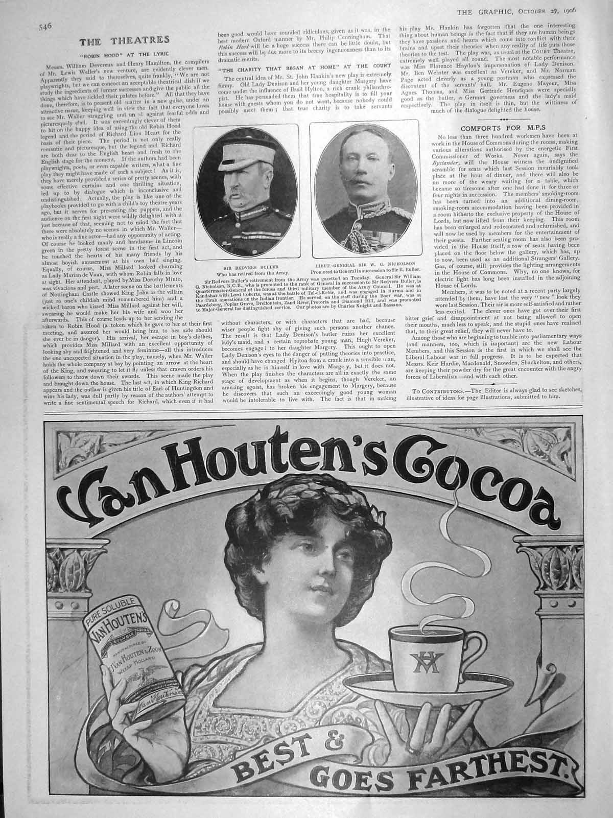 Old Antique Print 1906 Buller Nicholson Van Houten Gramaphone Typewriter 20th