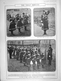 Original Old Antique Print 1906 Girls Brigade London Baker Balloon Siege Paris