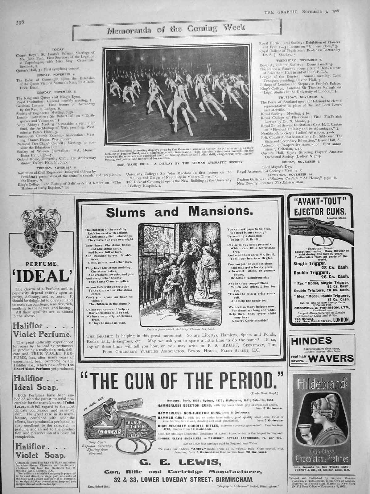 Old Antique Print 1906 Iron Wand Drill German Gymnastic Society Lewis Gun 20th