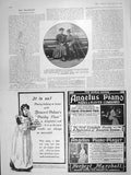 Original Old Antique Print 1906 German Prince Bad-Kreuth Bavaria Angelus Piano