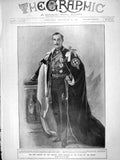 Original Old Antique Print 1906 Knight Garter King Haakon Robes Order Windsor
