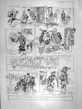 Original Old Antique Print 1906 November Scene Venice Tourists Canal High Tide