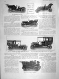 Original Old Antique Print 1906 Motor Car Arrol-Johnston Argyll Siddeley Napier