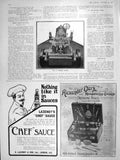 Old Antique Print 1906 Crossley Chasis Motor Car Chef Sauce Dressing Bag 20th