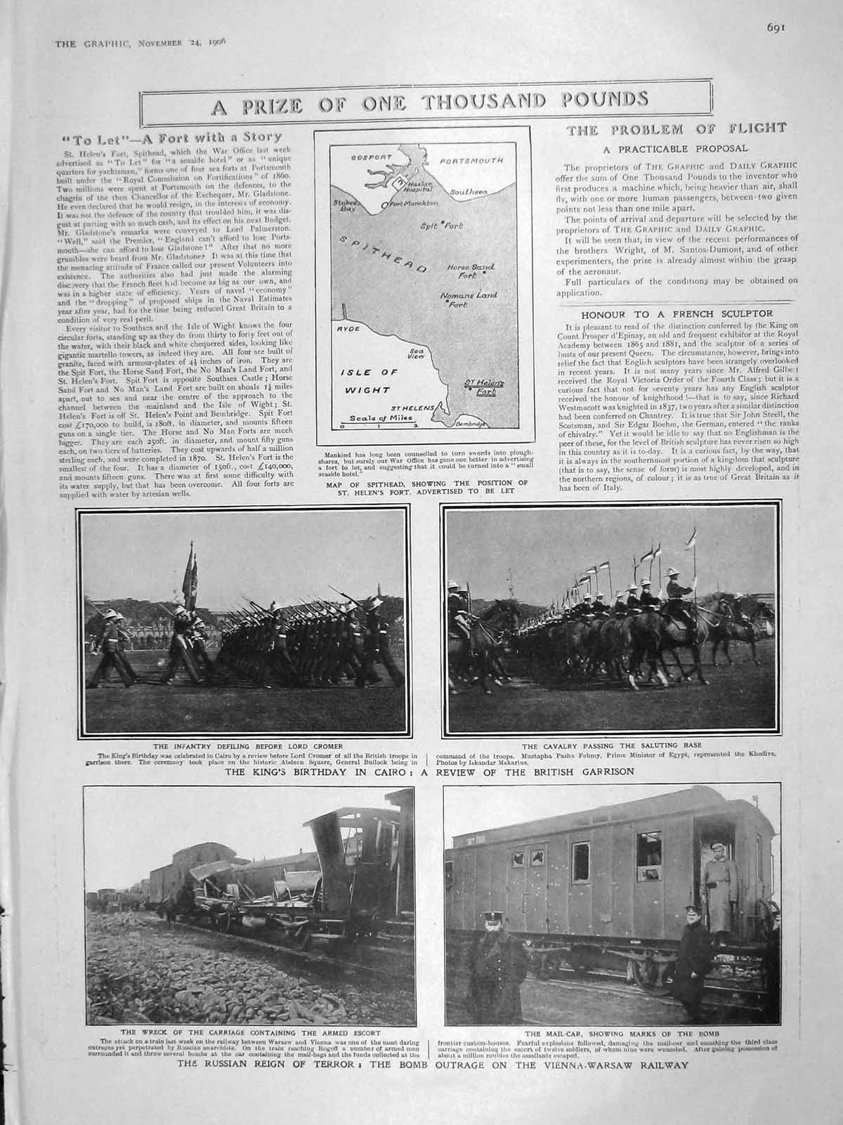 Original Old Antique Print 1906 Map Spithead Russia Vienna-Warsaw Jewish Art