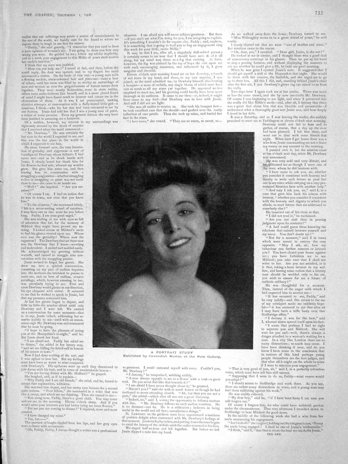 Old Antique Print 1906 Portrait Lady Morton Gramaphone Typewriter London 20th