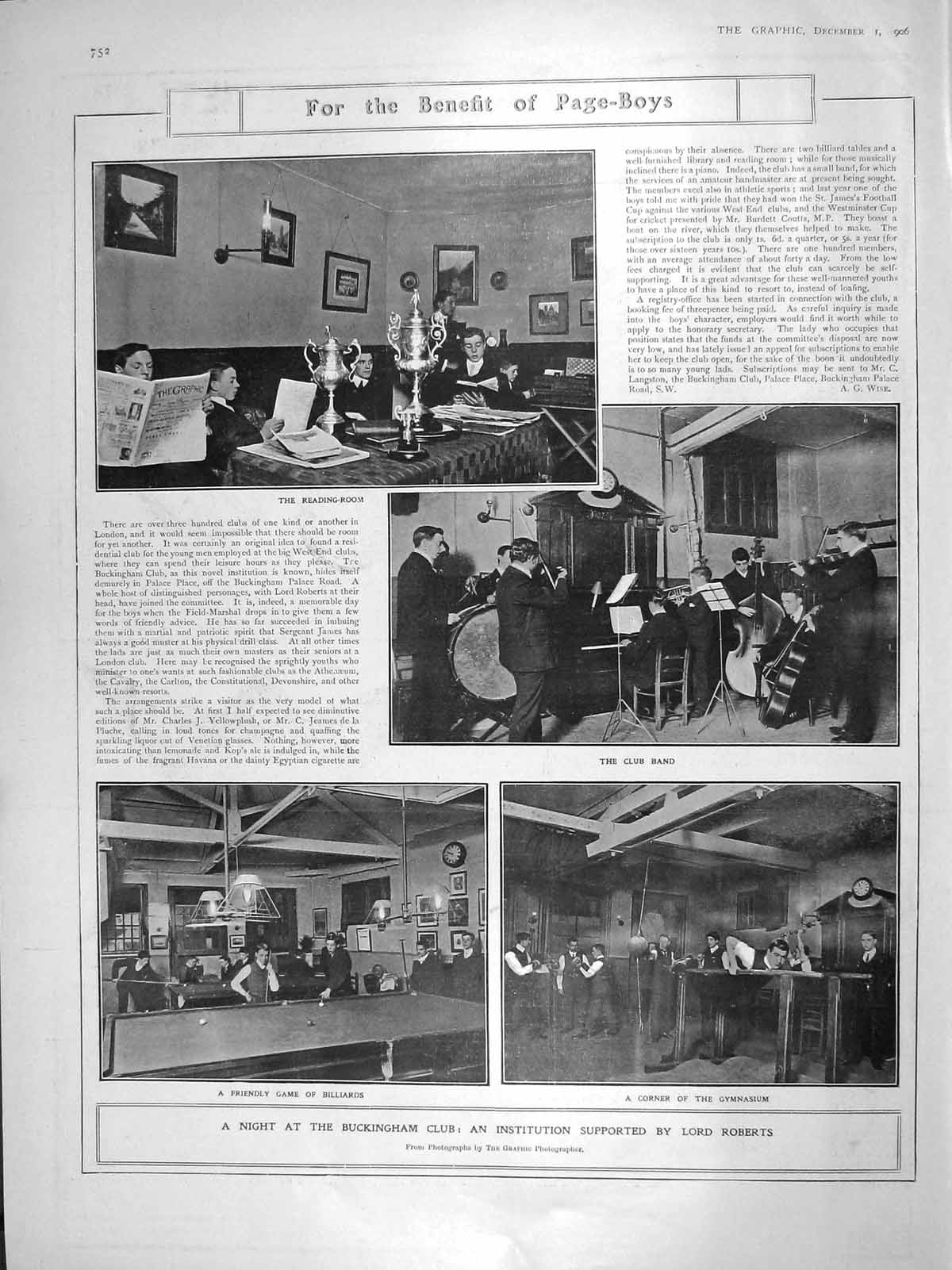 Original Old Antique Print 1906 Buckingham Club Lord Roberts Arrol-Johnston Car