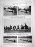Old Antique Print 1906 Cambridge Oxford Boat Race Rugby King Italy Loubet 20th
