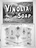 Original Old Antique Print 1906 Advertisement Vinolia Soap Elkington Diamonds