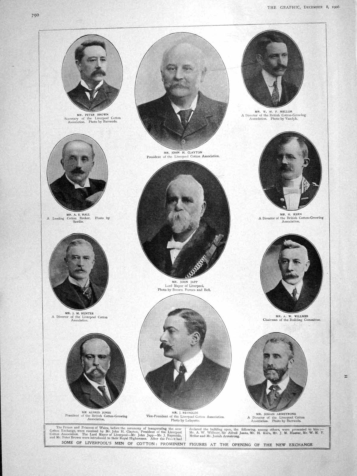 Old Antique Print 1906 Liverpool Cotton Clayton Brown Military Emporium 20th