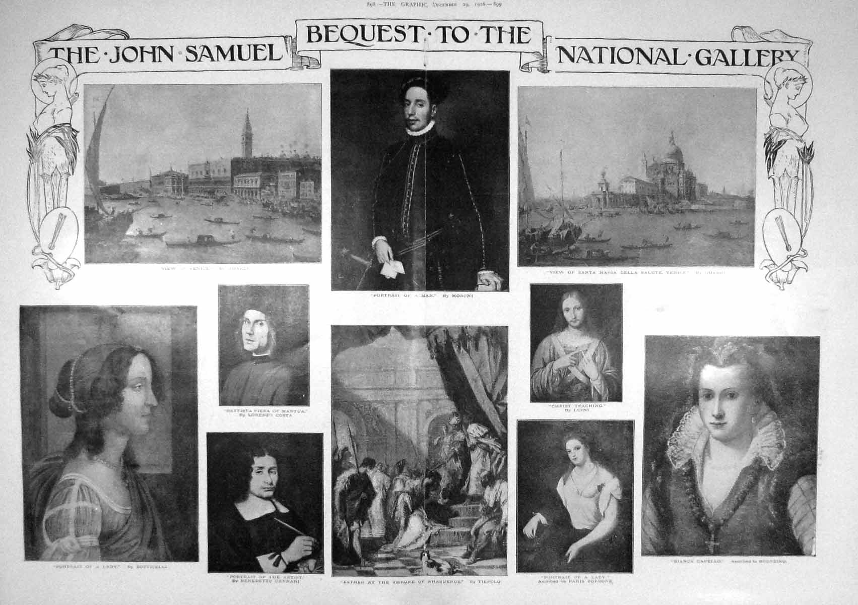 Old Antique Print 1906 John Samuel Art Capello Esther Venice Ahasuerus 20th