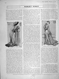 Old Antique Print 1906 Ladies Fashion Gown Teagown Satin Wilkinson Razor 20th