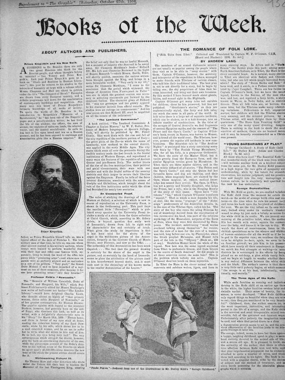 Old Antique Print 1906 Athors Kropotkin Kidd Grundy Walrus Yacht Columbus 20th