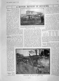 Original Old Antique Print 1907 Brooklands Motor Car Flying Mile Ferreira Gaol