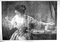 Original Old Antique Print 1907 Gen Butterfly Beautiful Lady Mirror Skipworth