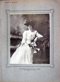 Original Old Antique Print 1907 Photograph Majesty Queen Victoria Spain Stuart