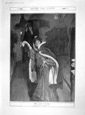 Original Old Antique Print 1907 Lady Party Dress Shaw Wallace Election Germany