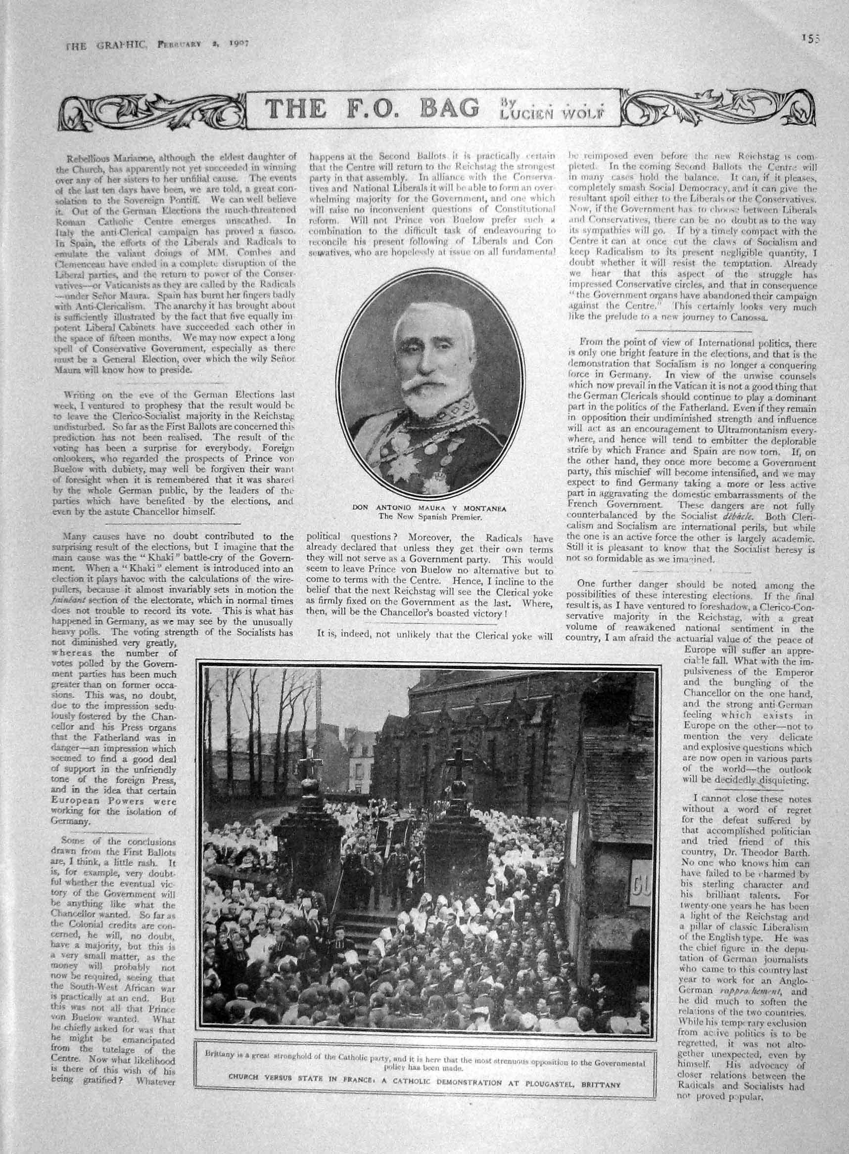 Original Old Antique Print 1907 Don Montanea Catholic France Holy Mother Ganga