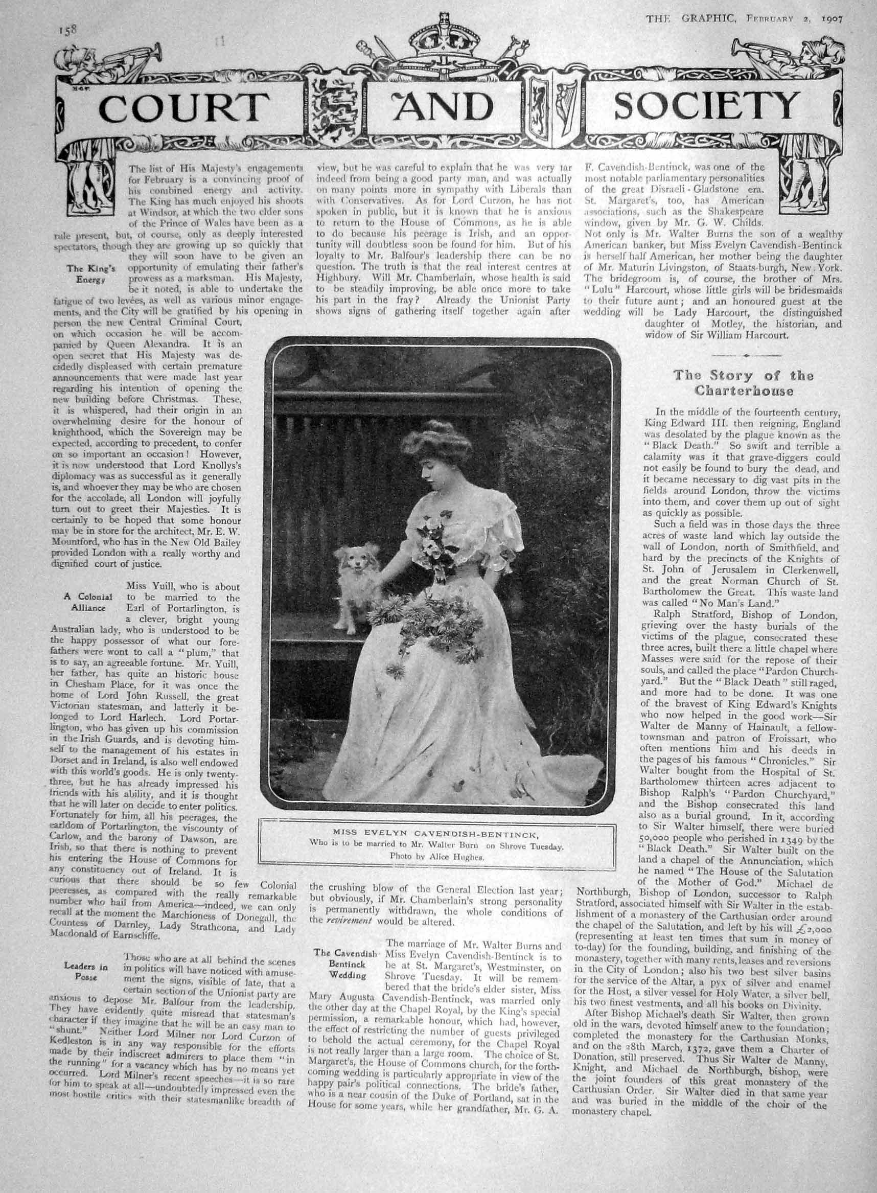 Original Old Antique Print 1907 Evelyn Cavendish-Bentinck Prince Fushimi Horse