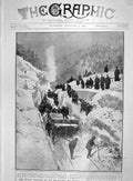Original Old Antique Print 1907 Snow Avalanche Railway Train Austro- 20th