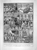 Old Antique Print 1907 Billingsgate London Fish Market Kitchener Agra War 20th