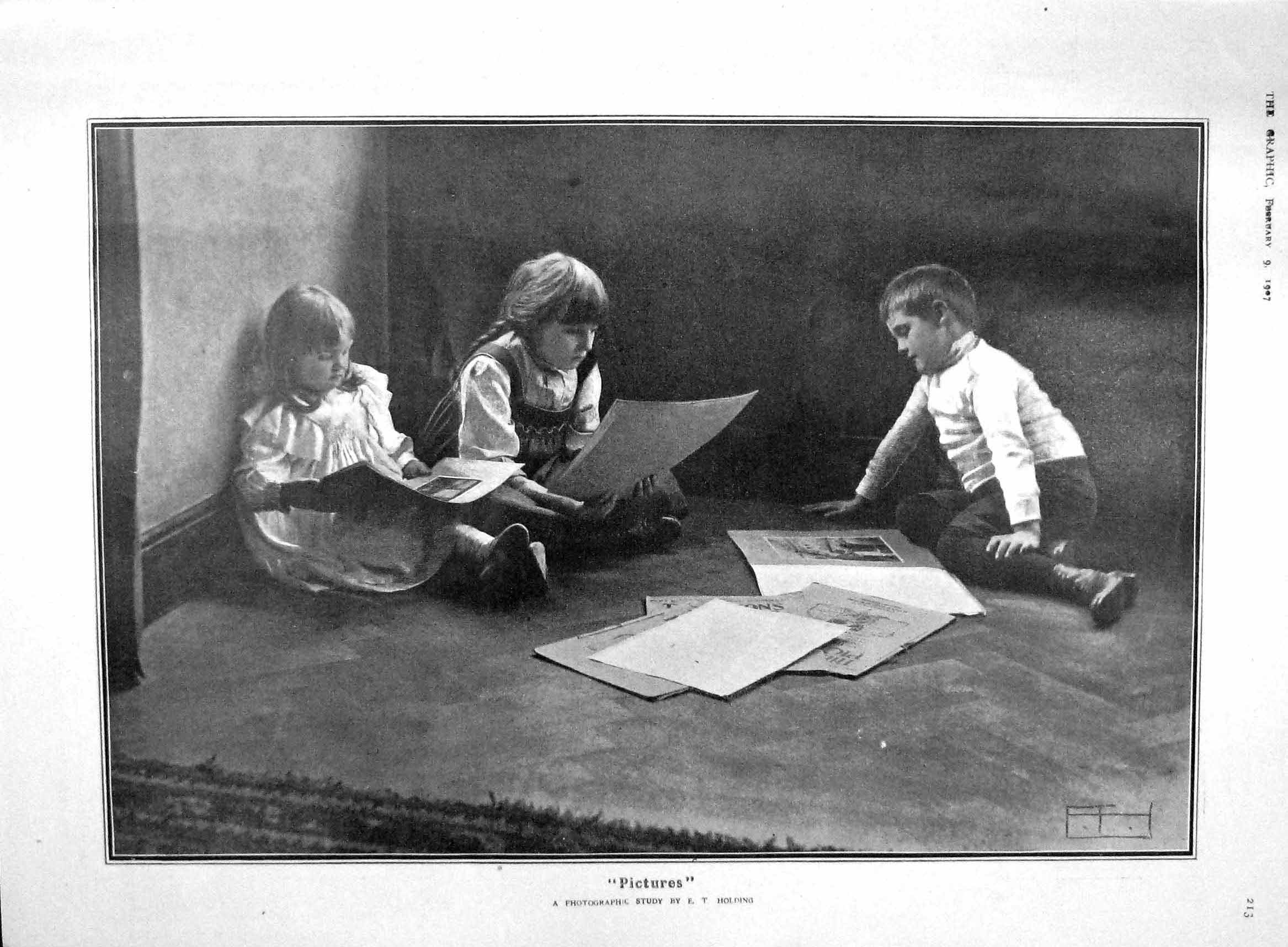 Original Old Antique Print 1907 Children Pictures Prince Troubetzkoy Shaw 20th