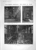 Original Old Antique Print 1907 Parliament House Lords Throne London Council